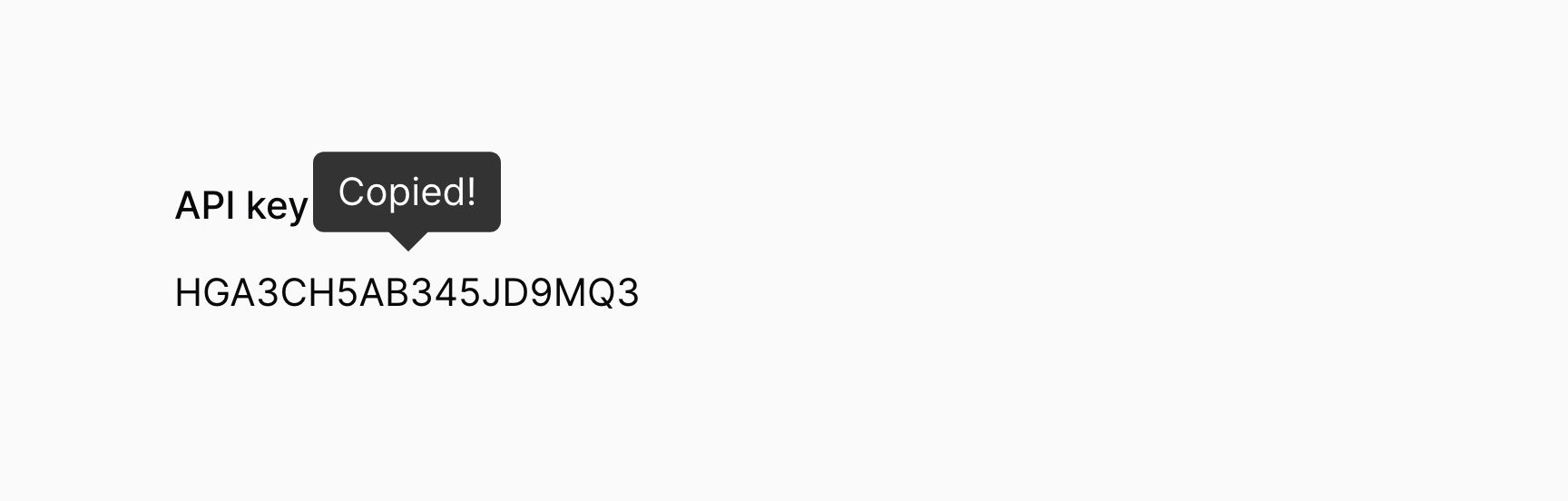 복사 버튼이 있는 텍스트 항목